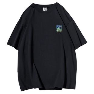 350g重磅冰感t恤男夏季衣服美式印花纯棉潮牌陈伟霆同款男装短袖