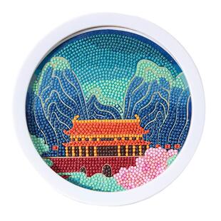 中国风钻石贴画手工diy材料幼儿园儿童益智元旦礼物风景砖石贴画