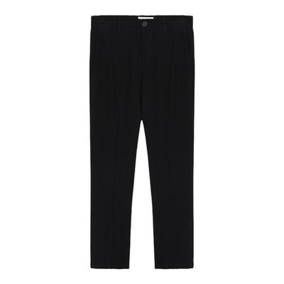 内侧开衩松紧腰微喇叭垂感西裤