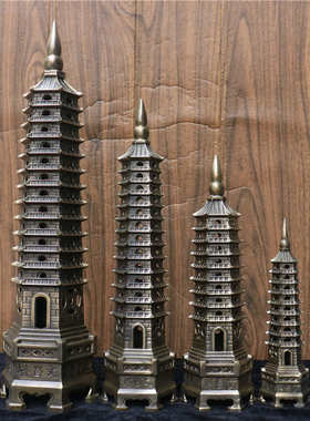 文昌塔铜13层龟塔孩子书房桌面办公室9层宝塔客厅装饰工艺品