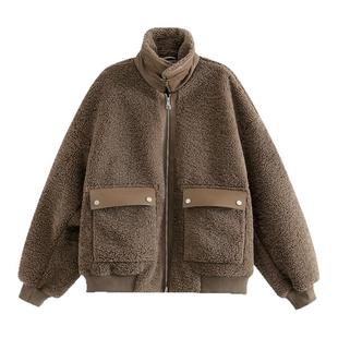 PLUS CRASH2025冬季保暖老钱风男装高级感休闲百搭毛领夹克外套