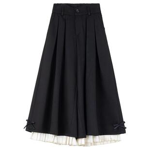 KEIKO 走路带风！压褶大阔腿裙裤春季垂感显瘦宽松休闲裤山本裤裙