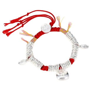 纯银小胖福盘缠手链女新中式国风手工红绳编织手串送女友新年礼物