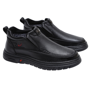 爸爸棉鞋男冬季加绒加厚保暖防滑软底老人鞋中老年男士老北京棉鞋