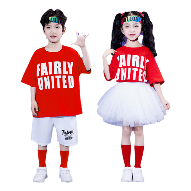 国庆儿童啦啦队演出服幼儿园男女童舞蹈服小学生合唱纱裙表演服装