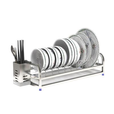 SUS304不锈钢碗碟架碗盘沥水架厨房储物置物架晾碗小型单层收纳架
