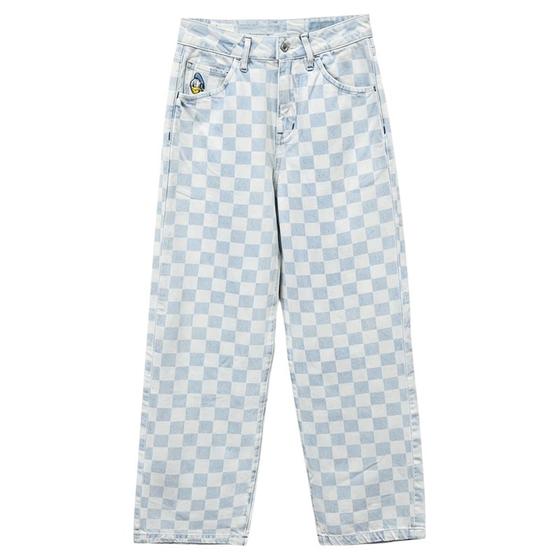 ABLEJEANS女士水洗棋盘格牛仔裤