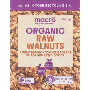 小肚腩澳洲代购macro organic natural walnuts有机核桃仁250g