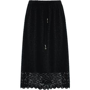 【3件5折】COCOBELLA浮雕感植绒蕾丝半身裙精致通勤半裙HS7066-2