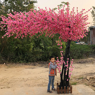 仿真樱花树仿真梅花树许愿树桃花装 仿真桃花树假桃树大型植物 饰