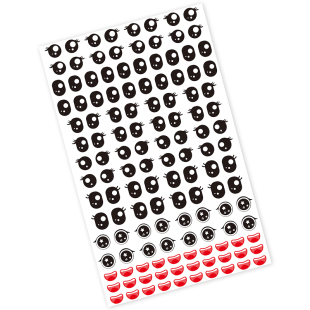 气球公仔表情贴纸小号卡通女孩眼睛贴画260长条造型手工编织汽球