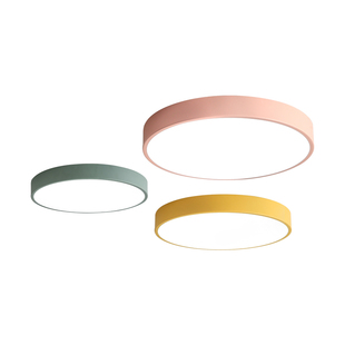 包安装led吸顶灯超薄马卡龙简约现代儿童房间灯卧室灯护眼全光谱