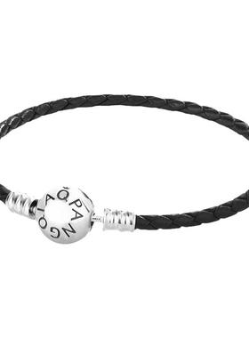 皮革手绳S925银链扣本命年女手链