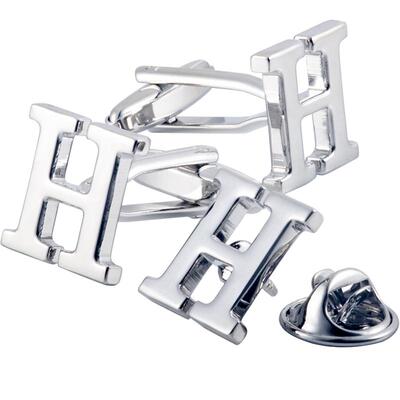 英文字母袖扣纯金属一对可选不同