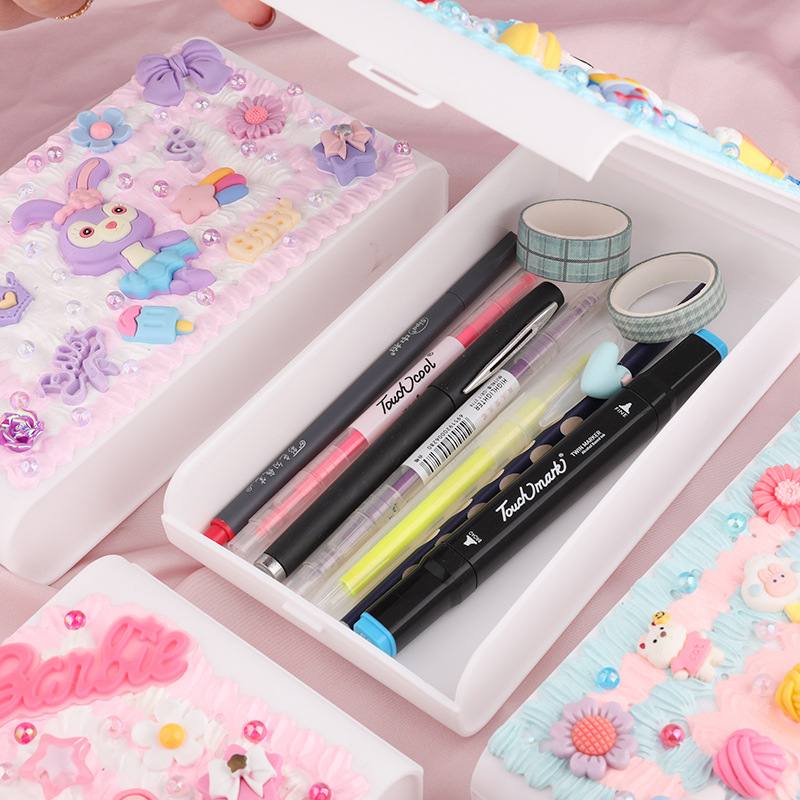 儿童DIY手工自制桌面奶油女孩玩具包益智材料套装胶收纳盒创意