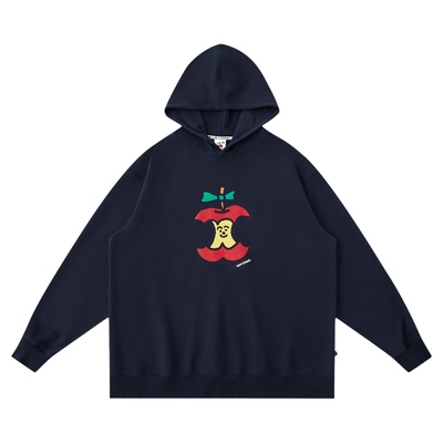 warmtrees树树脆脆乐园快乐苹果核连帽卫衣男女款