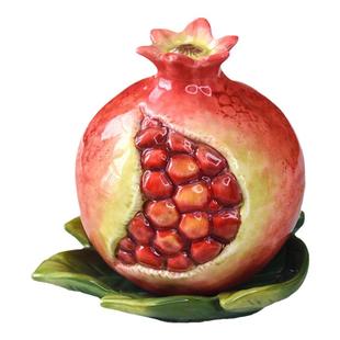 陶瓷红红火火石榴牙签筒棉签盒牙线