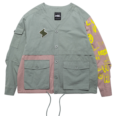 LNBR潮牌原创无领短外套