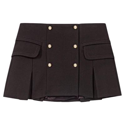 季末7折Maje2025秋冬新款女装法式时尚双排扣百褶A字短款半身裙