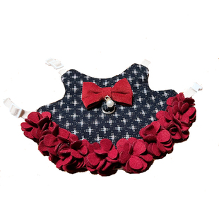 兔子珍珠花瓣裙衣服牵引绳兔兔荷兰猪猫咪保暖胸背带垂耳兔侏儒兔