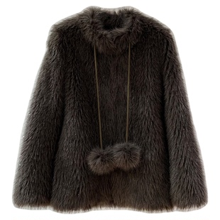 特价宅女雪球！狐狸毛仿坎毛中长款环保皮草冬季毛毛外套女年轻款