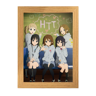 动漫轻音少女木质相框摆台平泽唯秋山澪周边宿舍卧室桌面装饰礼物