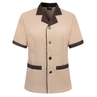 酒店保洁工作服短袖后勤清洁洗碗客房扫地阿姨环卫工宝洁员PA秋长