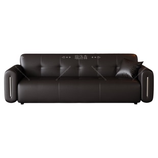 2026新款皮艺沙发客厅意式极简三人位生态真皮双人多人小户型沙发