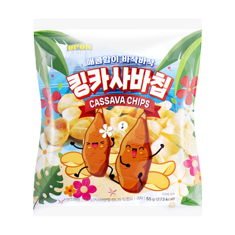 韩国进口UPON辣味木薯片55g办公室膨化脆片休闲食品解馋零食小吃