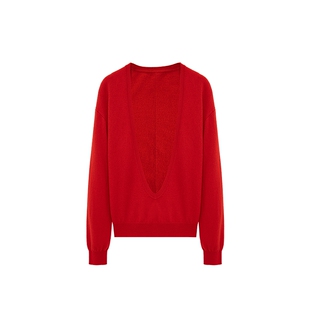 MESUX米岫25秋冬疗愈绒感治愈衫系列羊毛深U领针织毛衫MNFUE401