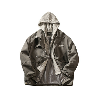 秋冬季潮流假两件运动外套