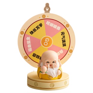 可爱小财神爷幸运大转盘摆件办公桌面工位打工人解压稳定情绪神器