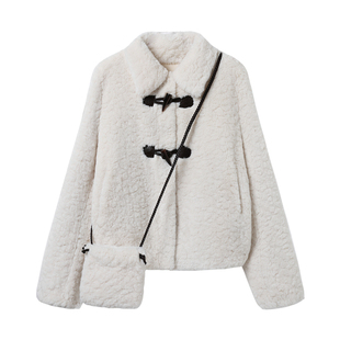 西町村屋韩系外套女装2025冬季新款翻领甜系风短款上衣XHAD10654