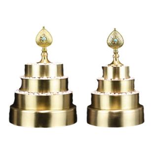 慧宝光身曼扎盘纯黄铜供37堆七堆所修曼茶盘密宗加行曼札供摆件