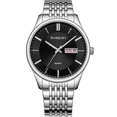 罗西尼手表男学生石英表正品双历简约休闲防水男表男士腕表618573