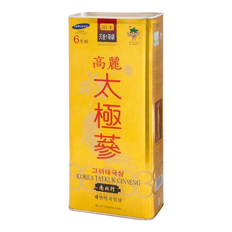 天壹 高丽太极参1等级6年根30支1斤装高丽参人参强壮身体煲汤食材