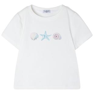MUCMUKN【海岛拾星】莱赛尔凉感棉亲肤烫钻印花短袖T恤女童夏新