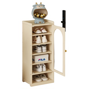 鞋柜家用门口简易多层儿童鞋架入户门窄款带门防尘鞋架子不占地方