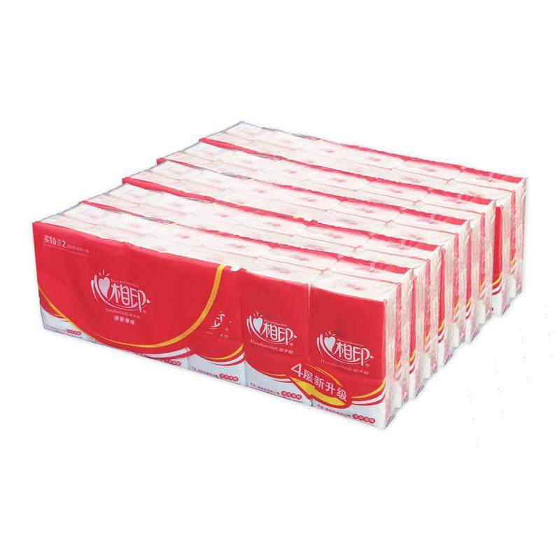 心相印手帕纸4层9片10条120包抽纸面巾纸餐巾便携式清香小包包邮