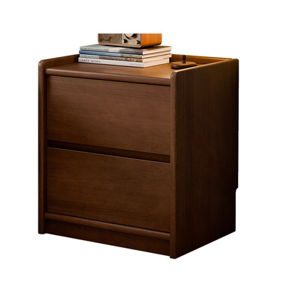 家逸实木床头柜中古风收纳柜