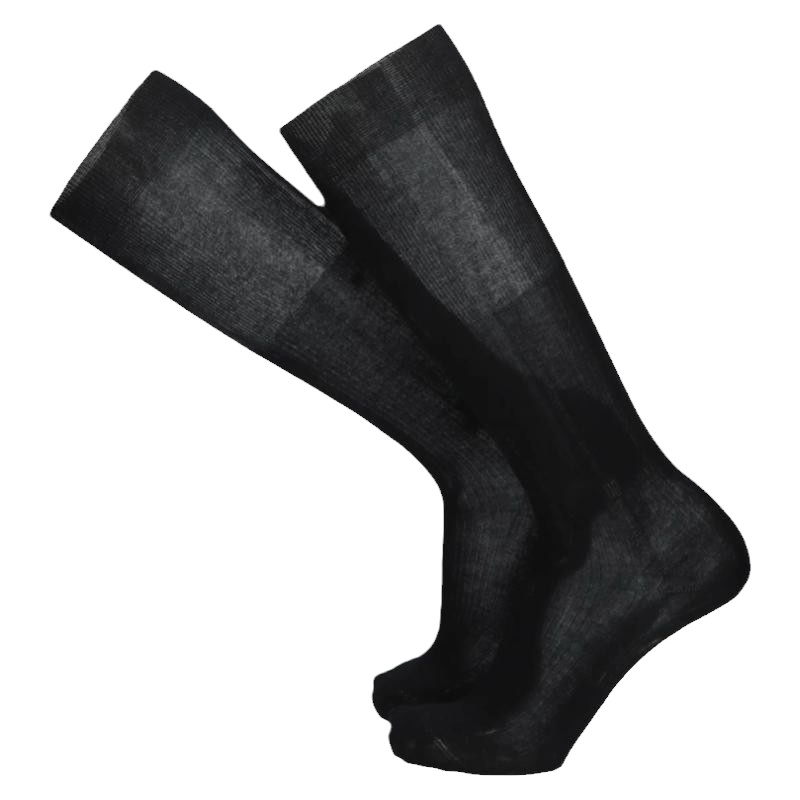 DAKS日本制造100%棉logo标志刺绣罗纹高筒袜长筒男士商务正装袜