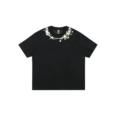 ATRY领围花卉刺绣短袖T恤