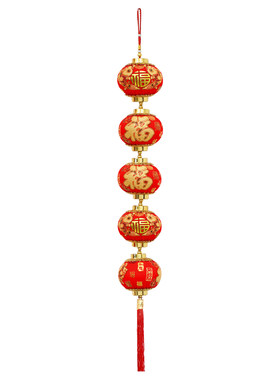 红灯笼串五连装饰品室内门上挂件