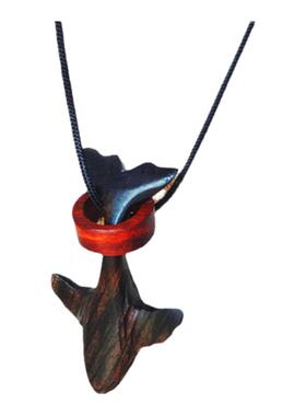鲸鱼木质项链紫檀木情侣鱼挂件