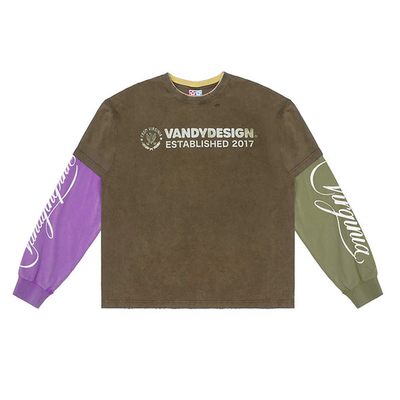 VANDYTHEPINK撞色拼接长袖T恤