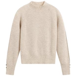 [100%绵羊毛]KBNE高级感半高领毛衣女2025冬季新款毛衫针织衫上衣