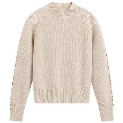 [100%绵羊毛]KBNE高级感半高领毛衣女2025冬季新款毛衫针织衫上衣