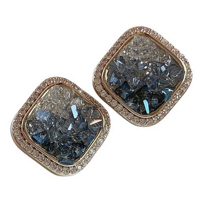 蓝色渐变水晶方形修饰脸型显脸小