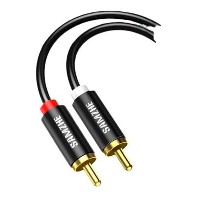 山泽音频线一分3.5转双莲花rca