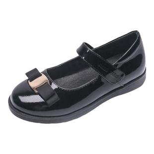女童黑色真皮小皮鞋春秋款浅口鞋软底公主鞋牛皮学生单鞋学院风